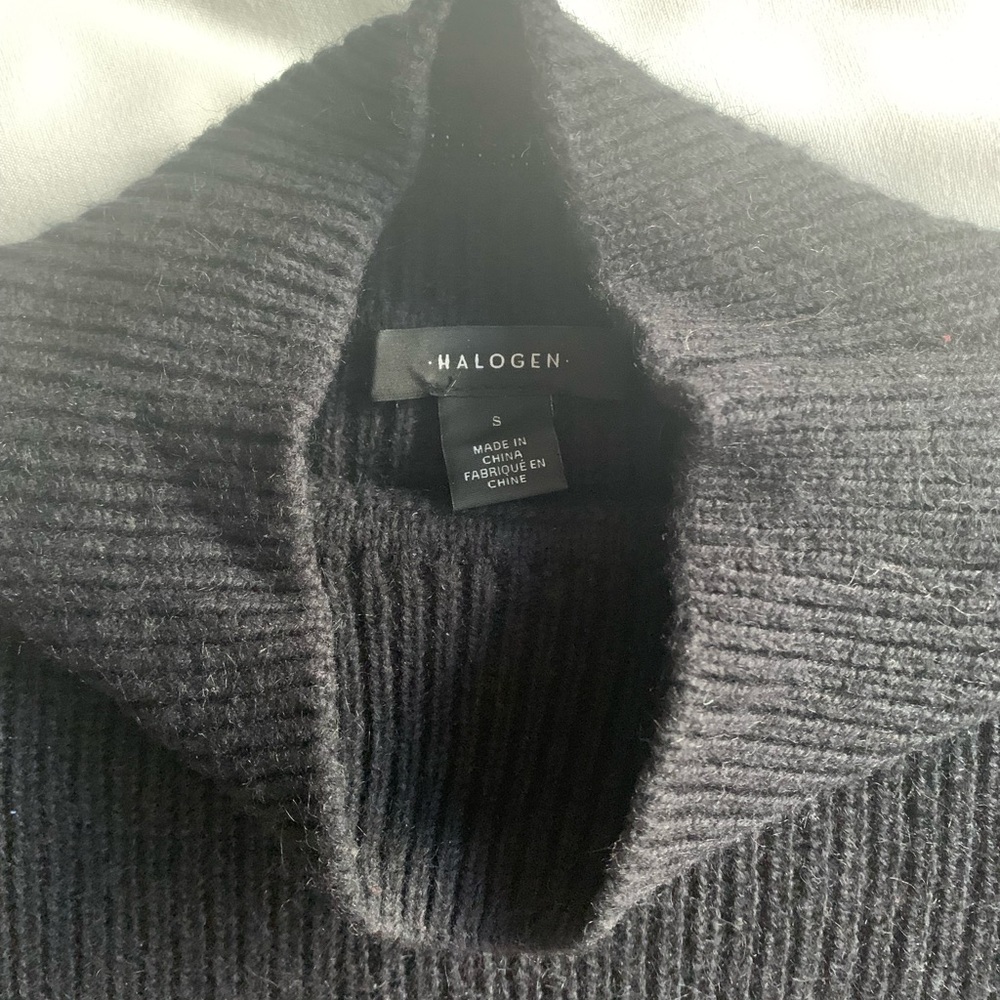 Halogen black mock turtleneck side tie sweater size small - Picture 9 of 10